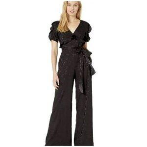 Jill Jill Stuart Women's Floral Jaquard Jumpsuit - sz 10 Black
